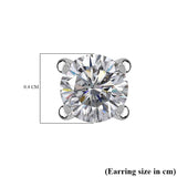 Round Cut Cubic Zirconia in 925 Sterling Silver Earrings 7