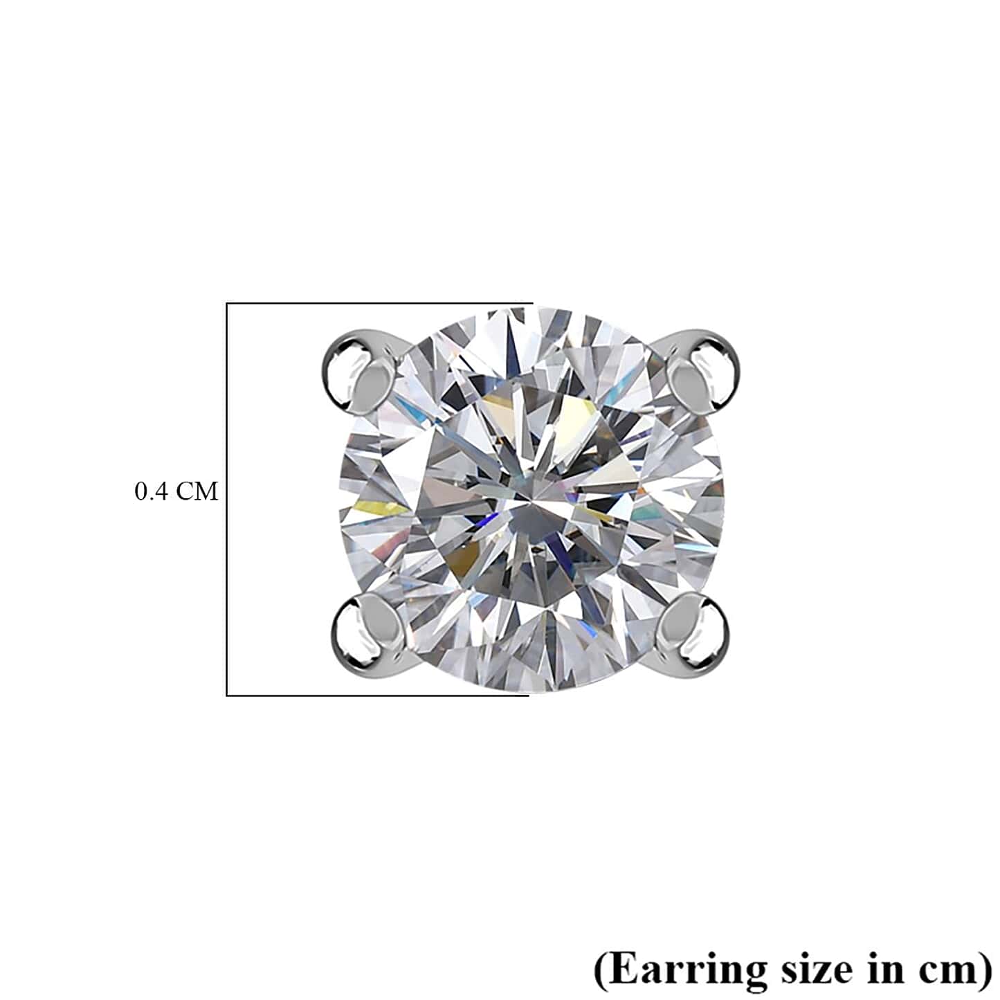Round Cut Cubic Zirconia in 925 Sterling Silver Earrings 7