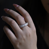 Stunning 0.5 TCW Emerald Moissanite Stones Full Eternity Wedding Band 2