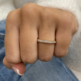 Stunning 0.32 TCW Round Moissanite Stones Half Eternity Wedding Band 1