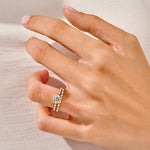 1.50 CT Round Cut Moissanite Pave Bridal Ring Set with Pave Wedding Bands 5