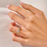1.50 CT Round Cut Moissanite Bridal Ring Set with Marquise & Round Wedding Bands 5