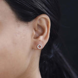 Round Cut Cubic Zirconia in 925 Sterling Silver Earrings 3
