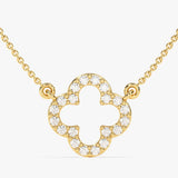0.30 CT Round Moissanite Diamond Good Luck Pendant Necklace in Solid Gold 1