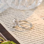 Stunning 3.0 CT Marquise Cut Moissanite Engagement Ring with Cluster Design 3