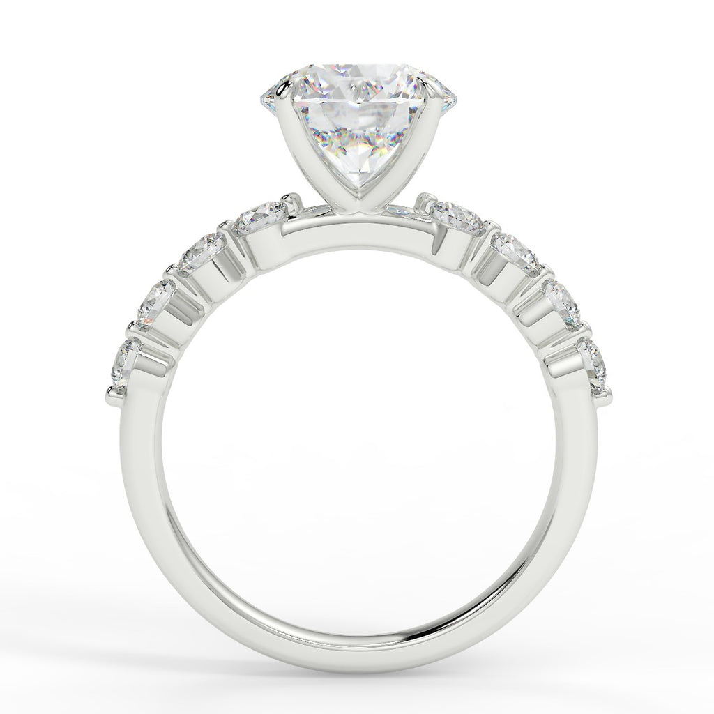 Stunning 2.0 CT Round Moissanite Engagement Ring with Pave Design 6