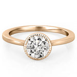Stunning 0.50-1.50 CT Round Moissanite Engagement Ring With Bezel Design 1