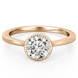 Stunning 0.50-1.50 CT Round Moissanite Engagement Ring With Bezel Design 1