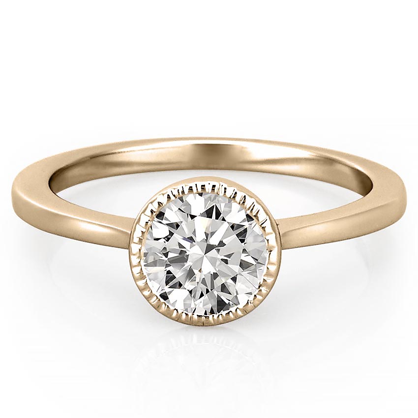 Stunning 0.50-1.50 CT Round Moissanite Engagement Ring With Bezel Design 1