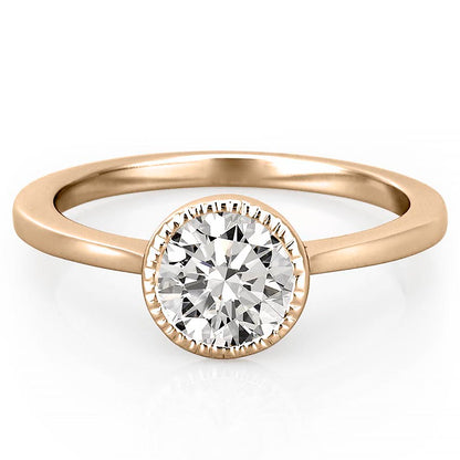 Stunning 0.50-1.50 CT Round Moissanite Engagement Ring With Bezel Design 1