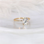 Stunning 2.10 CT Oval Moissanite Engagement Ring with Solitaire Design 2