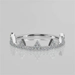 Stunning 0.54 TCW Round Moissanite Stones Crown Wedding Band 4