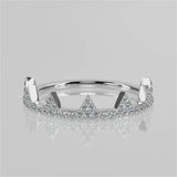 Stunning 0.54 TCW Round Moissanite Stones Crown Wedding Band 4