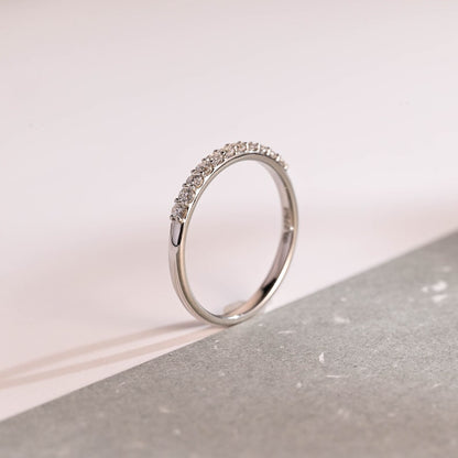 Stunning 0.2 TCW Round Moissanite Stones Half Eternity Wedding Bands 7