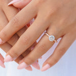 Stunning 1.5 CT Round Moissanite Engagement Ring in Pave Design 10