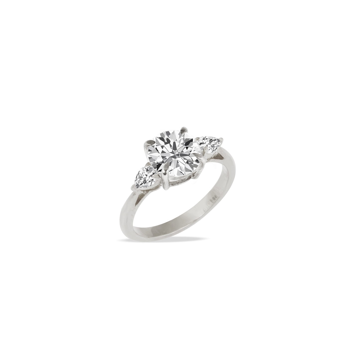 Stunning 2.0 CT Round Moissanite Engagement Ring with Three Stone Design 5