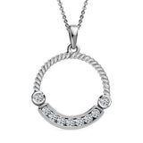 Round Cut Cubic Zirconia in 925 Sterling Silver Necklace 1