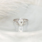 Stunning 2.5 CT Oval Moissanite Engagement Ring with Three Stone Design 1