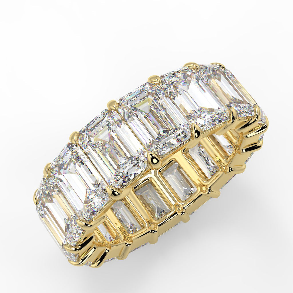 Stunning 2.50 TCW Emerald Moissanite Stones Full Eternity Wedding Bands 1