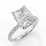 Stunning 2.50 CT Radiant Moissanite Engagement Ring with Hidden Halo & Pave Design 5