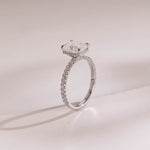 Stunning 1.0 - 2.0 CT Emerald Moissanite Engagement Ring With Hidden Halo & Pave Design 7