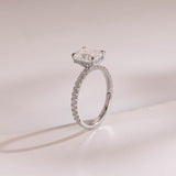 Stunning 1.0 - 2.0 CT Emerald Moissanite Engagement Ring With Hidden Halo & Pave Design 7