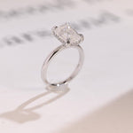 Stunning 1.0 - 2.0 CT Emerald Moissanite Engagement Ring with Hidden Halo Design 7