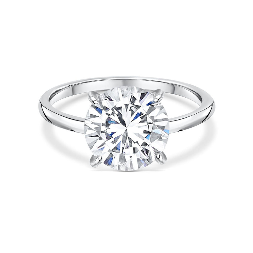 3.0 CT Round Moissanite Hidden Halo Engagement Ring - farrellouise