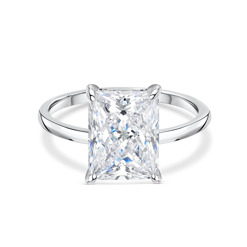 3.0 CT Radiant Moissanite Hidden Halo Engagement Ring - farrellouise