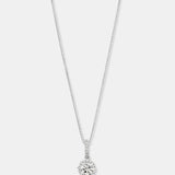 Round Cut Cubic Zirconia in 925 Sterling Silver Necklace 1