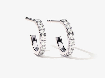 0.50 TCW Round Cut Moissanite Hoops Earrings in Gold 3