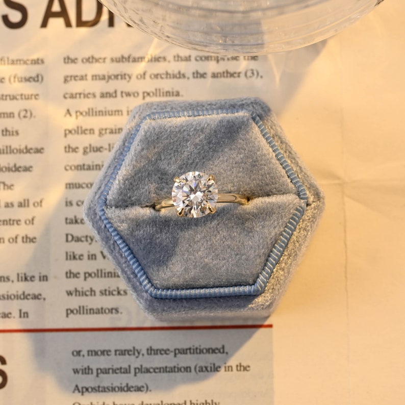 Stunning 3.0 CT Round Moissanite Engagement Ring with Solitaire Design 9