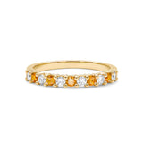 1.32 TCW Round  Citrine Lab Made Diamond- November Birthstone Wedding Band 5