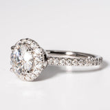 Stunning 1.0 CT Round Shape Moissanite Engagement Ring with Halo & Pave Design 2