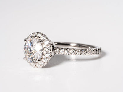 Stunning 1.0 CT Round Shape Moissanite Engagement Ring with Halo & Pave Design 2