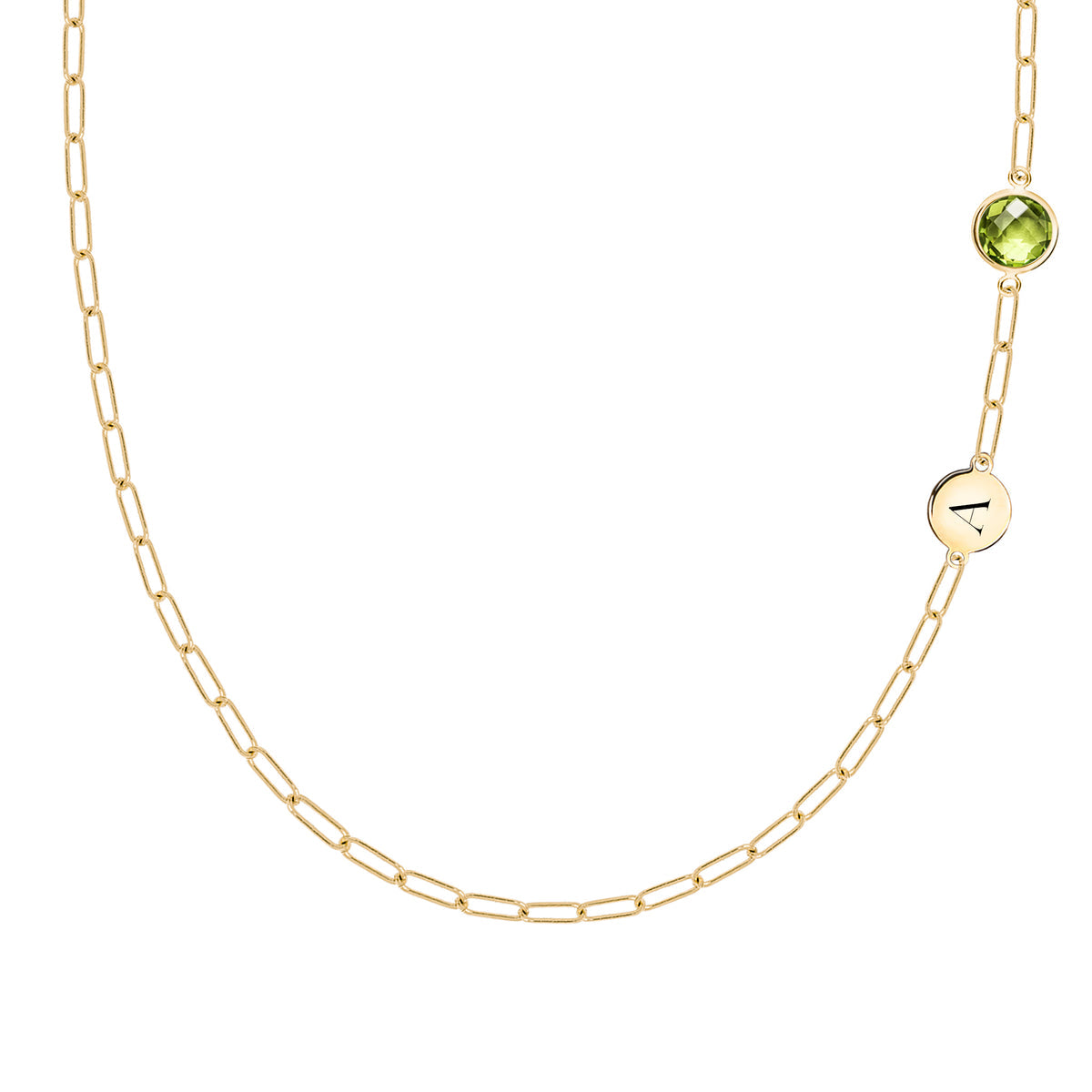 0.84 CT Round Peridot Lab Made Diamond- August Birthstone Necklace 1