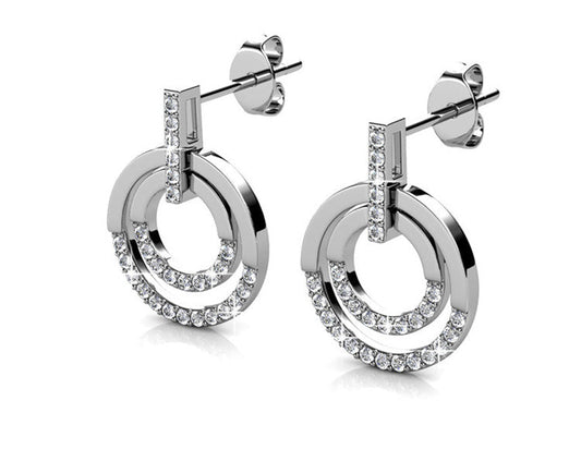 Round Cut Cubic Zirconia in 925 Sterling Silver Earrings 2