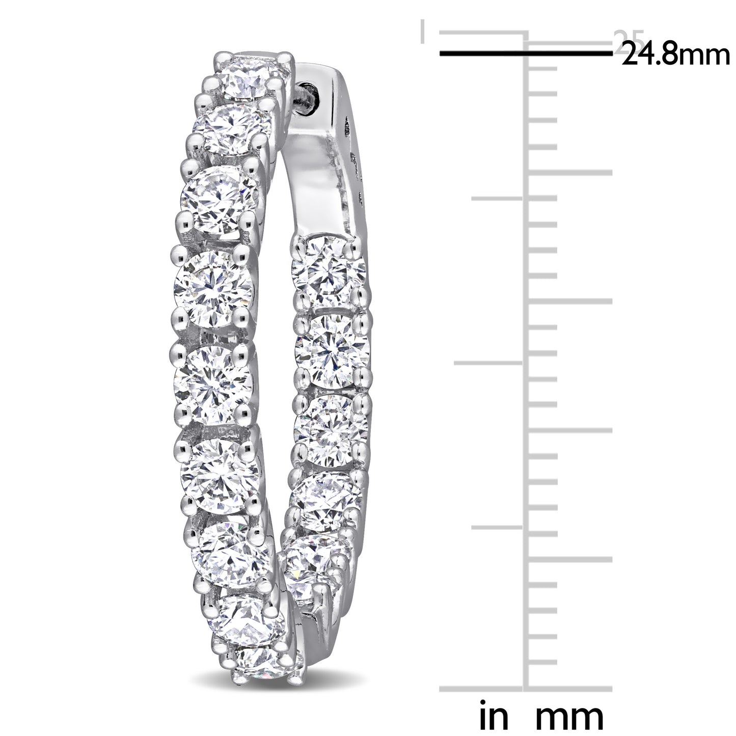 Round Cut Cubic Zirconia in 925 Sterling Silver Earrings 4
