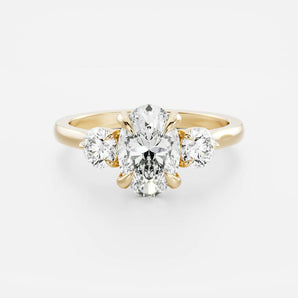 Stunning 1.5-2.5 CT Oval Moissanite Engagement Ring with Three Stone Design