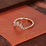 0.15 TCW Marquise Cut Moissanite Bridal Wedding Band With Curved Style 6