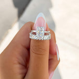 Stunning 3.0 CT Radiant Moissanite Engagement Ring with Hidden Halo Design 7