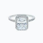 2.0 CT Radiant Halo CVD F/VS2 Diamond Engagement Ring 3