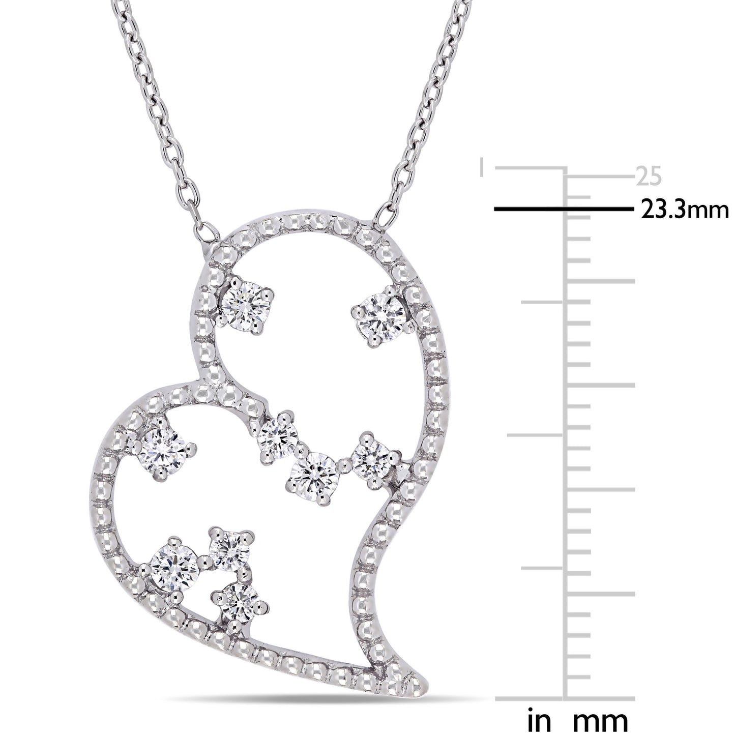 Round Cut Cubic Zirconia in 925 Sterling Silver Necklace 3