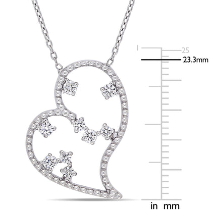 Round Cut Cubic Zirconia in 925 Sterling Silver Necklace 3