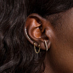 0.20 TCW Round Cut Moissanite Climber Earrings in Gold 11
