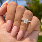 Stunning 1.5 CT Radiant Moissanite Engagement Ring with Pave Design 5