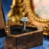 Stunning 3.0 CT Round Moissanite Engagement Ring with Halo Design 8