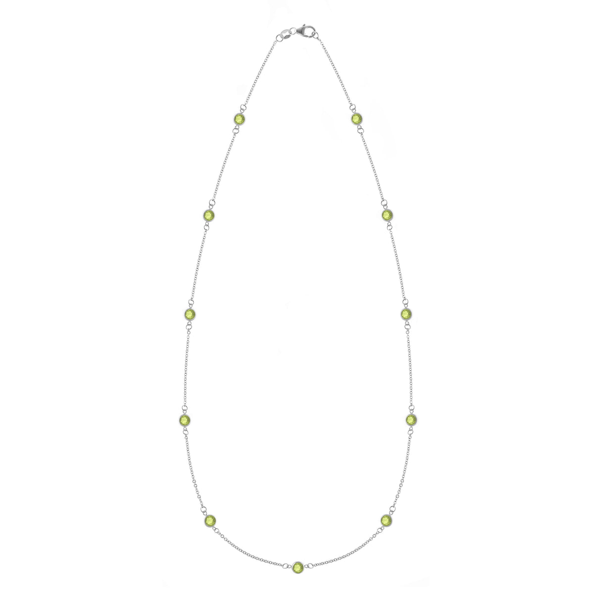 2.75 TCW Round Peridot Lab Made Diamond- August Birthstone Necklace 5