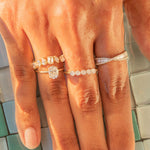 Stunning 1.19 TCW Round  & Heart & Baguette & Pear Moissanite Stones Half Eternity Wedding Band 4