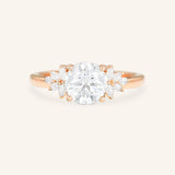 Stunning 1.0 CT Round Moissanite Engagement Ring with Cluster Design 5